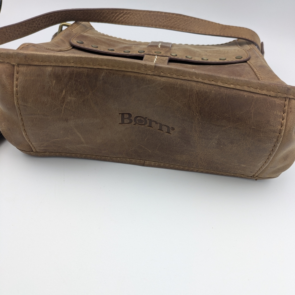 Born Distressed Leather Crossbody Bag - Brown - Picture 7 of 8